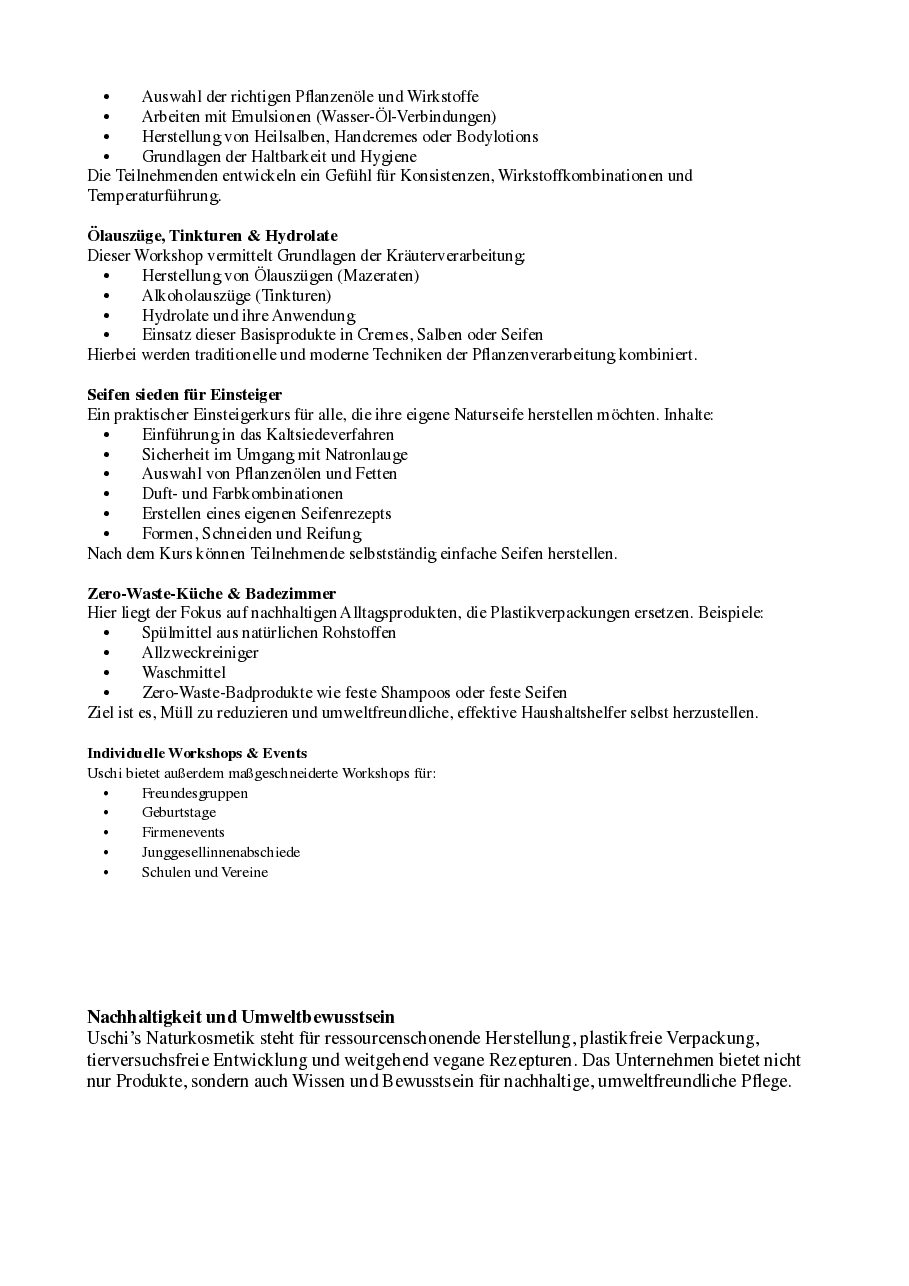 Übersicht Diensleistungen – Seite 2